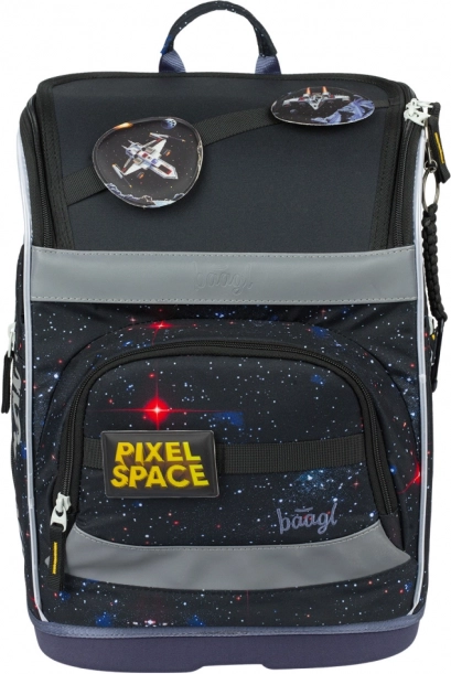 Školská aktovka Baagl Zippy Plus Pixel Space