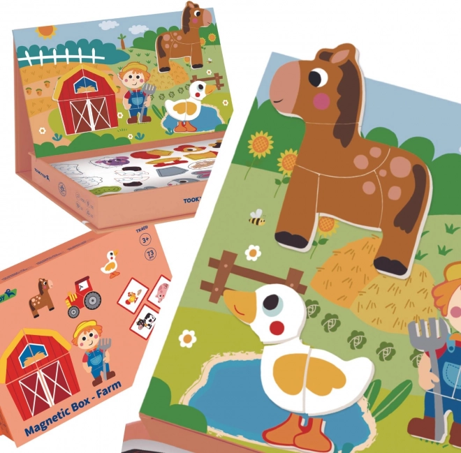 Tooky Toy Magnetická Skladačka Farma Puzzle