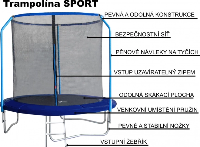 Pixino trampolína s ochrannou sieťou a rebríkom 366 cm