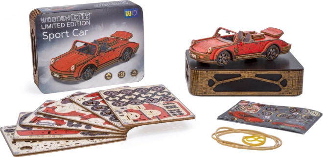 Drevené 3D puzzle športové auto limitovaná edícia