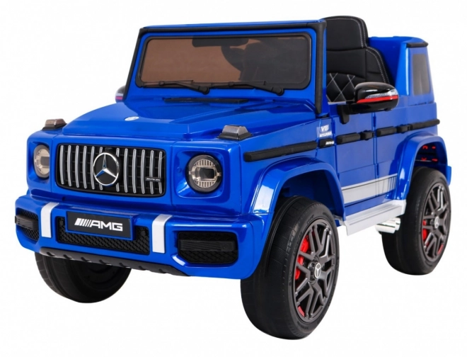 Modrý lakovaný detský Mercedes AMG G63 s diaľkovým ovládaním, MP3, LED svetlami a pásmi