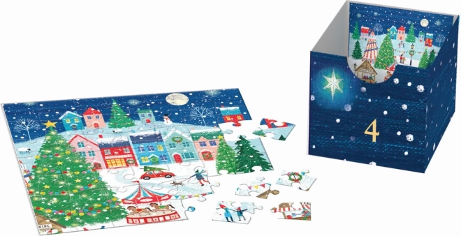 Adventný kalendár Eurographics: Vianočná dedinka puzzle 24x50 dielikov