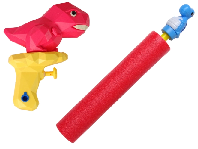 Vodné pištole s dinosaurom a penová pumpa