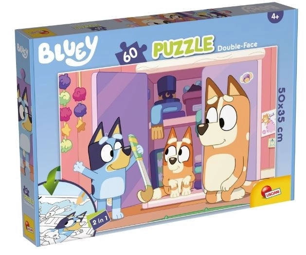 Obojstranné puzzle 60 dielikov Bluey