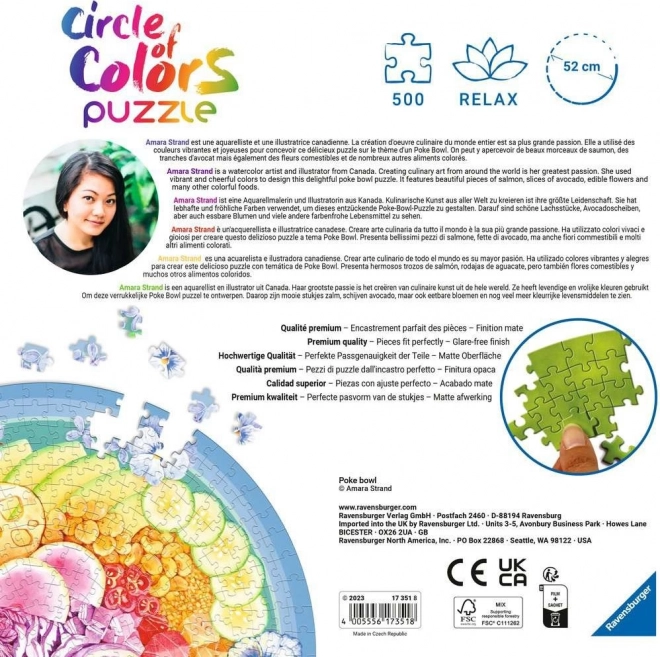 Ravensburger: Puzzle 500 dielikov - Paleta farieb Poke Bowl