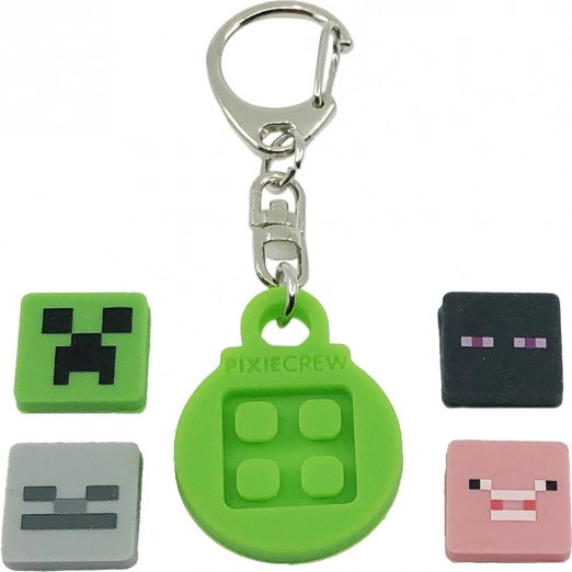 PIXIE CREW kruhová kľúčenka s tematickými multipixelmi MINECRAFT