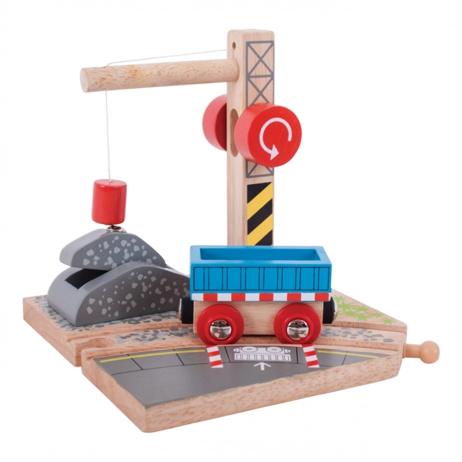 Bigjigs Rail Žeriav so štěrkom