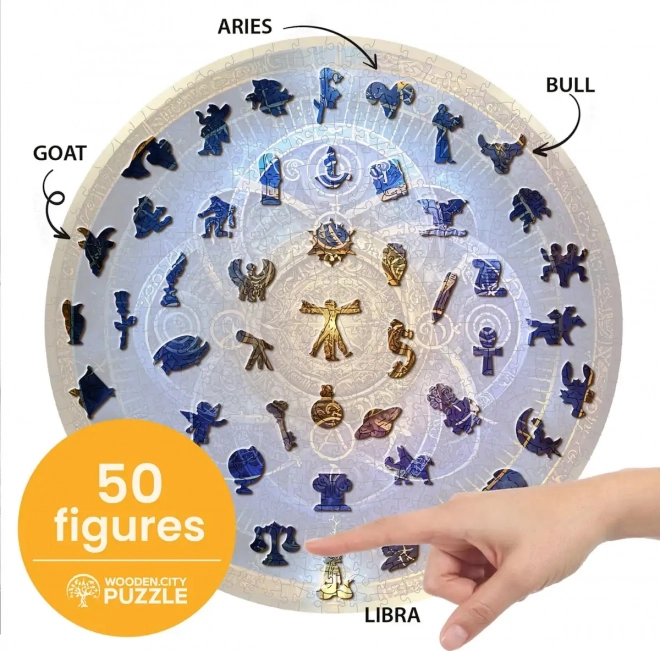 Drevené puzzle Modrý zverokruh 250 dielikov