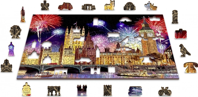 Drevené puzzle Nočný Londýn