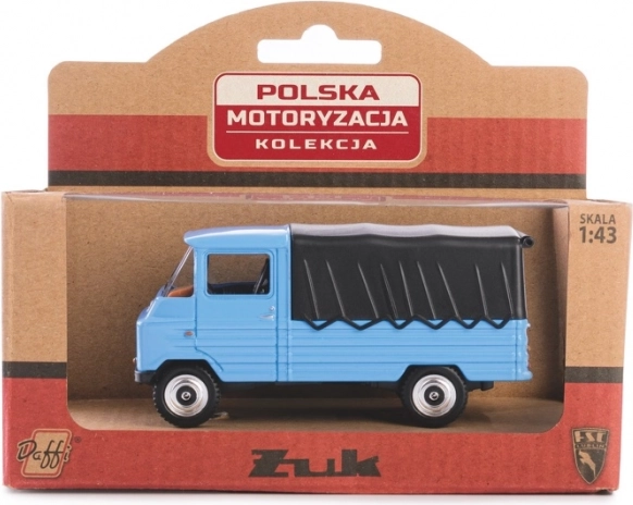 kovový model dodávky ŻUK PRL v mierke 1:43 – modrý