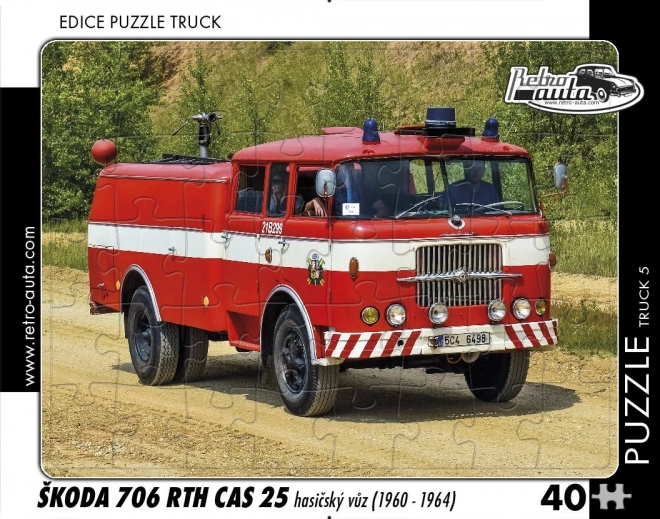 Retro puzzle Škoda 706 RTH CAS 25 hasiči