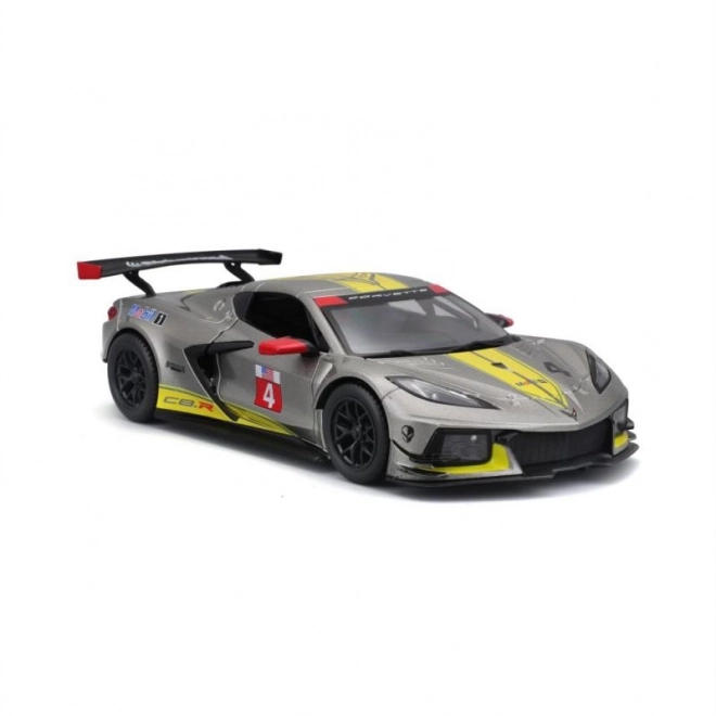 Kovový model auta Bburago 2020 Chevrolet Corvette C8R #3 v žltej farbe