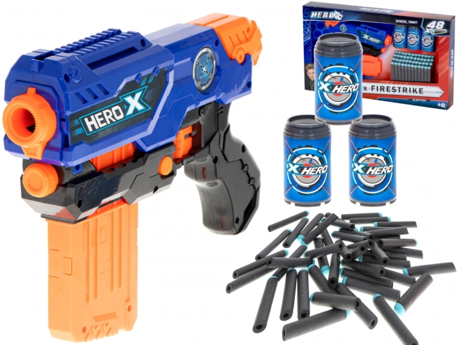 Guľomet na penové šípky NERF + zásobník + 3 terče + 48 šípok