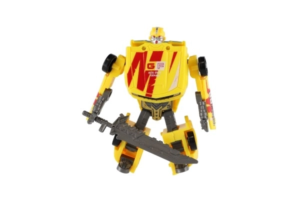 Žltý transformer robot 14 cm