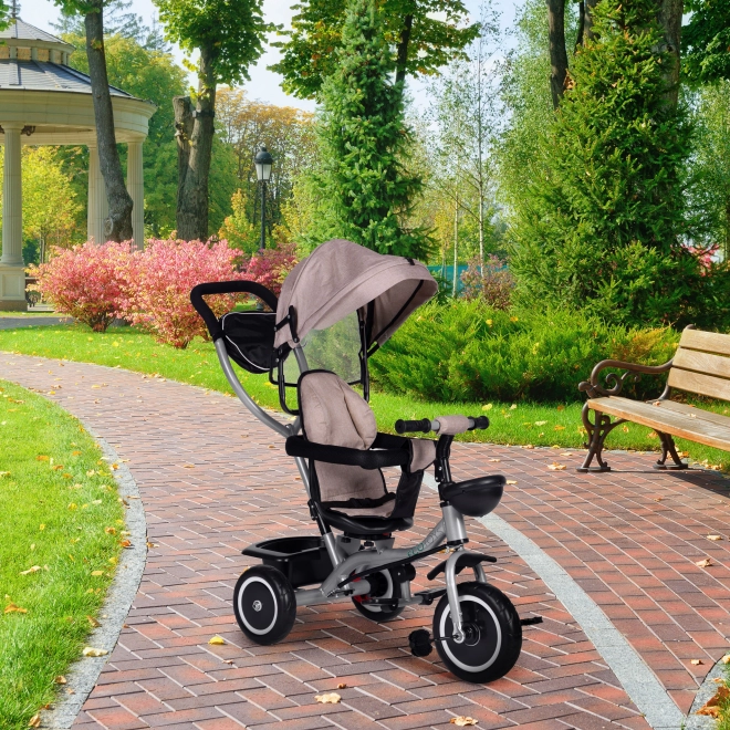 2 v 1 trojkolka s kočíkom, otočné sedadlo a skladacia strieška béžová ecotoys