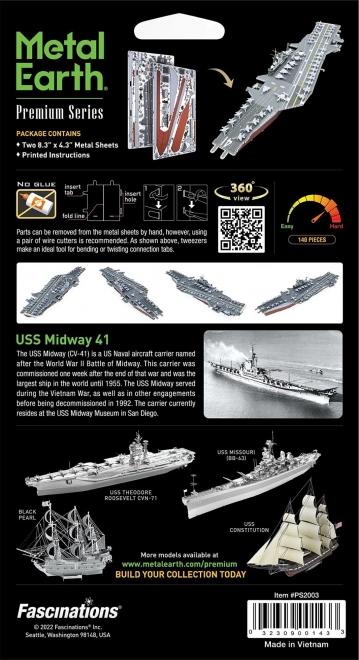 Kovová 3D puzzle USS Midway z kolekcie Metal Earth