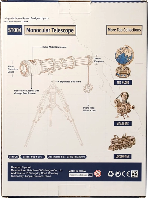 Teleskop - 3D drevená stavebnica