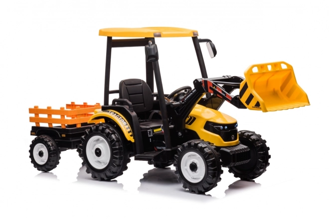 Detský traktor s prívesom žltý