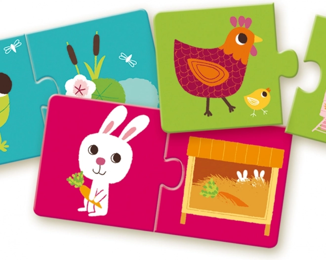 Djeco Puzzle Zvieracie domčeky