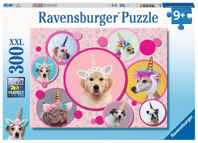 Ravensburger puzzle Roztomilí psí jednorožci 300 dielikov