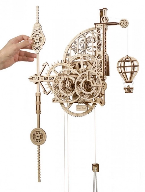 Ugears 3D drevené mechanické puzzle nástenné hodiny Aero