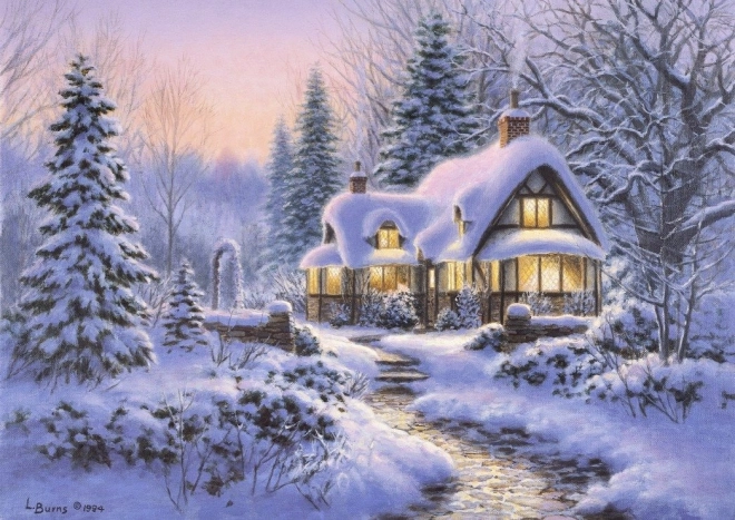 Puzzle Zimná prikrývka Wouldbie Cottage 500 dielikov