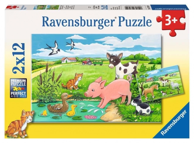 Ravensburger puzzle zvieracie mláďatá 2x12 dielikov