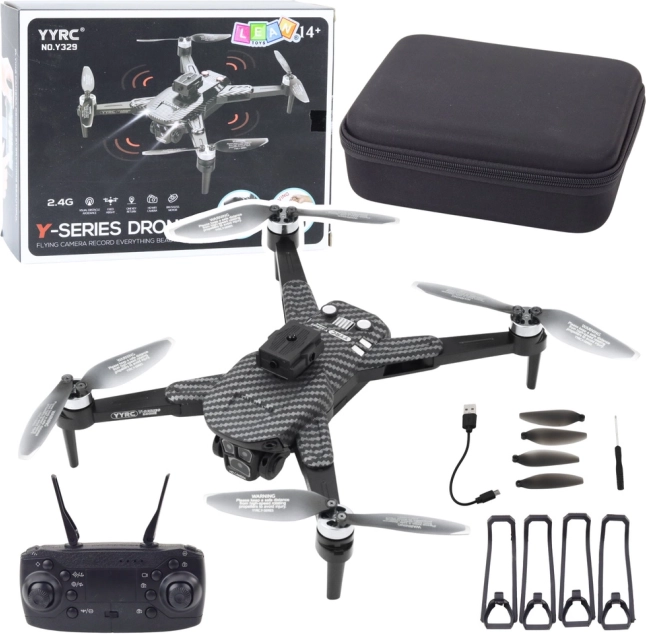 Dron s HD kamerou a aplikáciou - čierny karbón