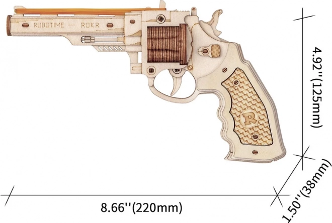 3D drevené puzzle Revolver Corsac M60