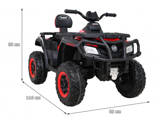 Štvorkolka XT-Speed pre deti Červená + 4x4 + EVA + pomalý štart + rádio MP3 + LED dióda