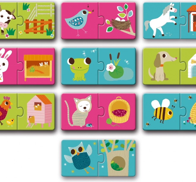 Djeco Puzzle Zvieracie domčeky