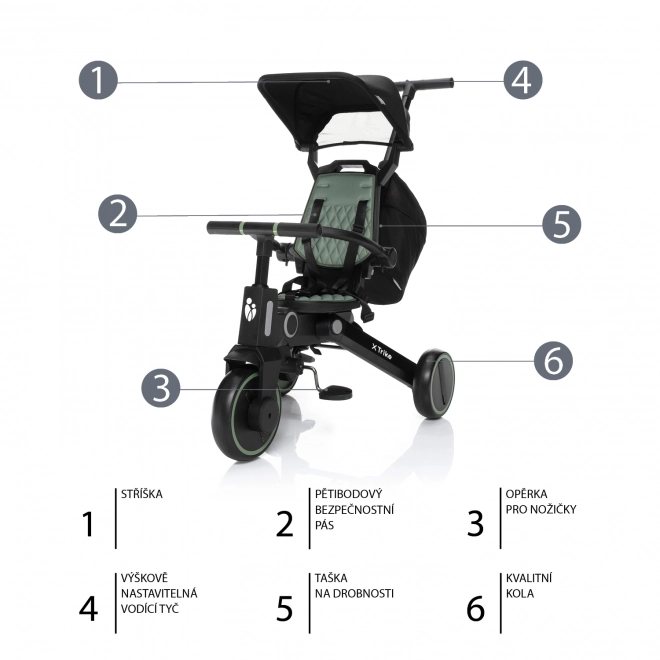 Trojkolka X Trike District Green