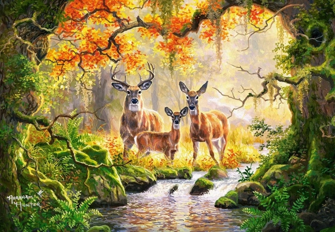 Puzzle 1000 dielikov CASTORLAND Royal Family – srny a jelene v lese