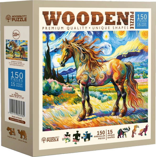 Drevené puzzle Moderný kôň 150 dielikov