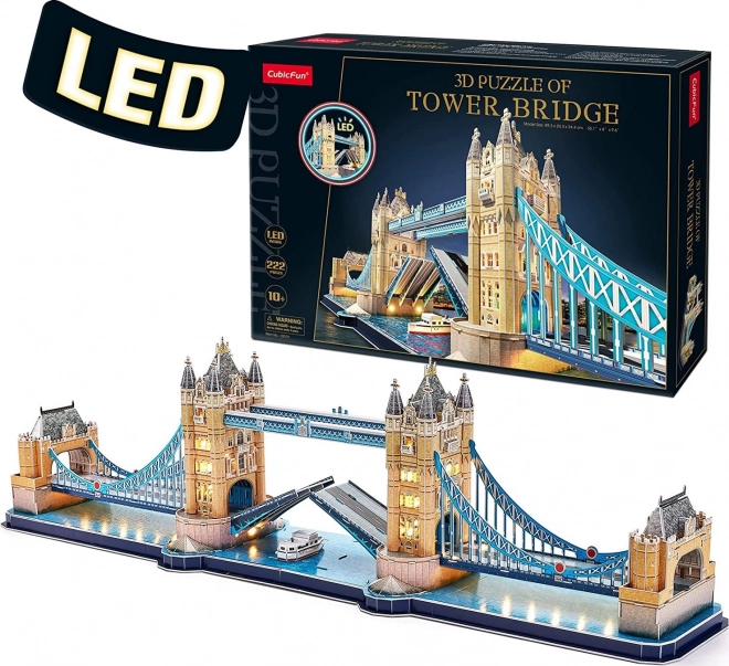 3D puzzle Tower Bridge s LED osvetlením