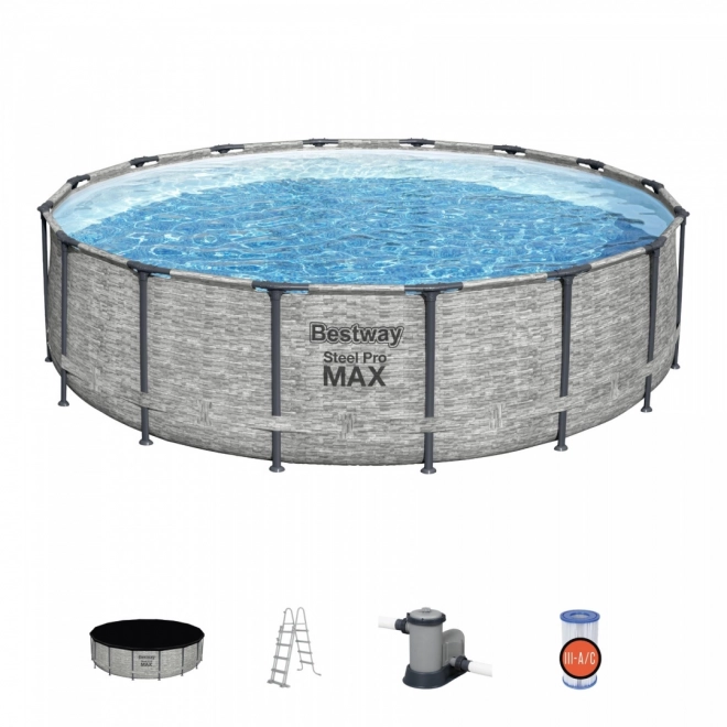 Bazén s konštrukciou Steel Pro Max 488x122 cm imitácia kameňa