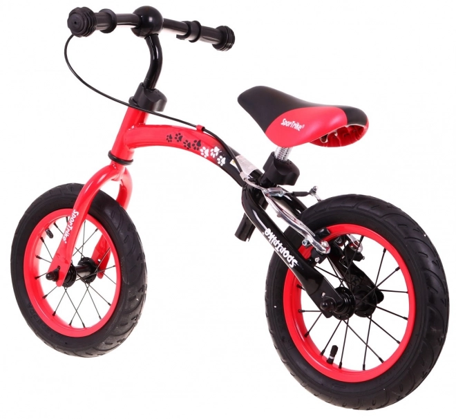 Detský odrážací bicykel Boomerang SporTrike červený