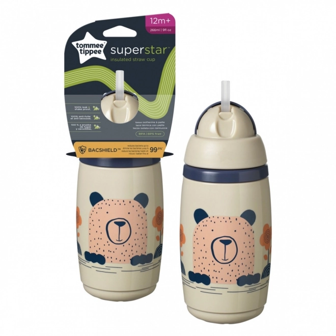 Tommee Tippee Bidon so slamkou 266 ml šedý