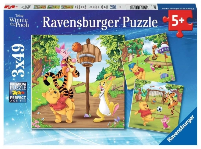 Puzzle Medvedík Pú 3x49 dielikov