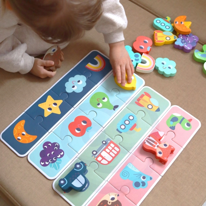 Woopie Zelené Drevené Pexeso - Dotykové Puzzle