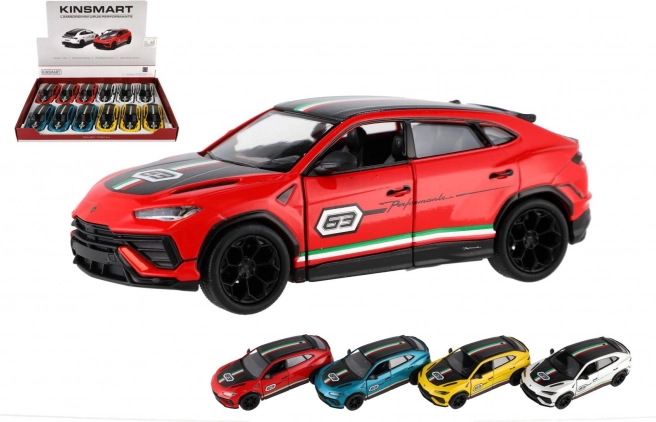Auto Lamborghini Urus Performante 1:40 kovové 13 cm 4 farby na spätný chod