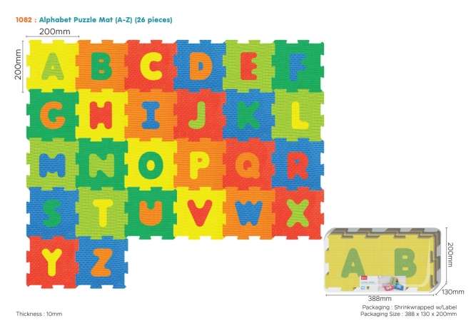 Puzzle podložka s abecedou pre deti 10m+ s vyberateľnými písmenkami