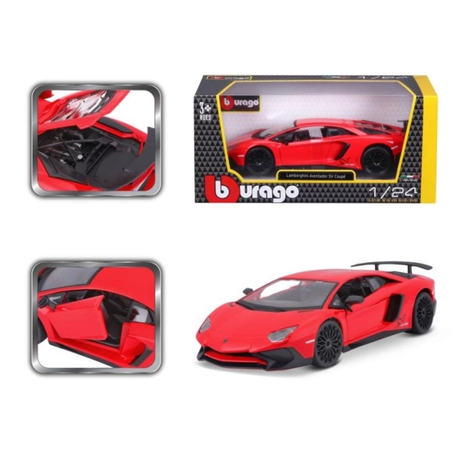 Bburago Lamborghini Aventador červené 1:24