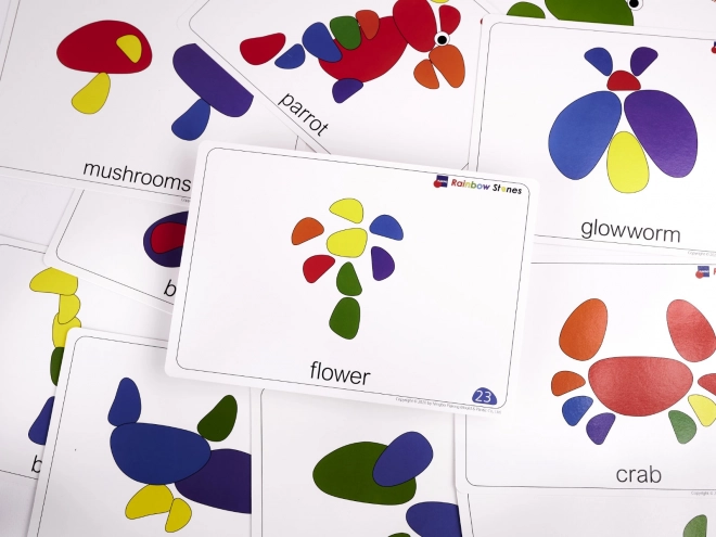 Kreatívne farebné kamene Montessori set 65 ks