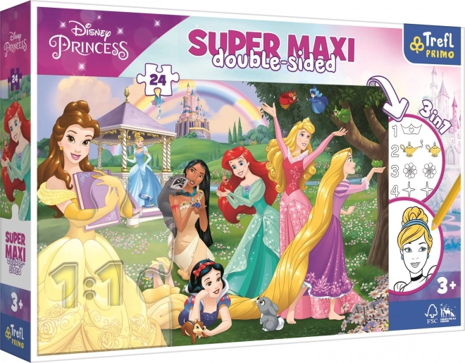 Obojstranné puzzle Veselé princezné Super Maxi 24 dielikov