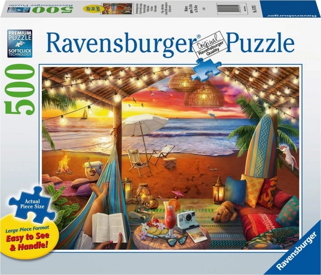 Ravensburger Puzzle Útulná Miesta: Pláž Cabana XXL 500 Dielikov