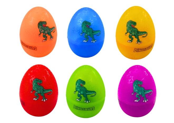 6 farebných vajíčok s ukrytými dinosaurami