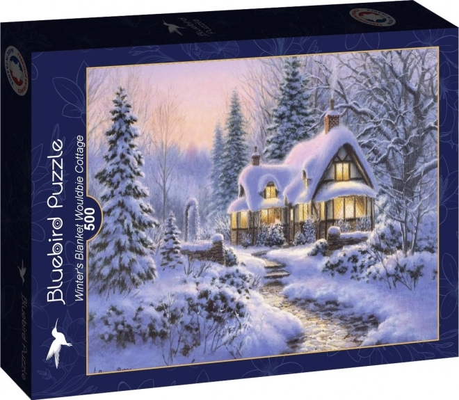 Puzzle Zimná prikrývka Wouldbie Cottage 500 dielikov