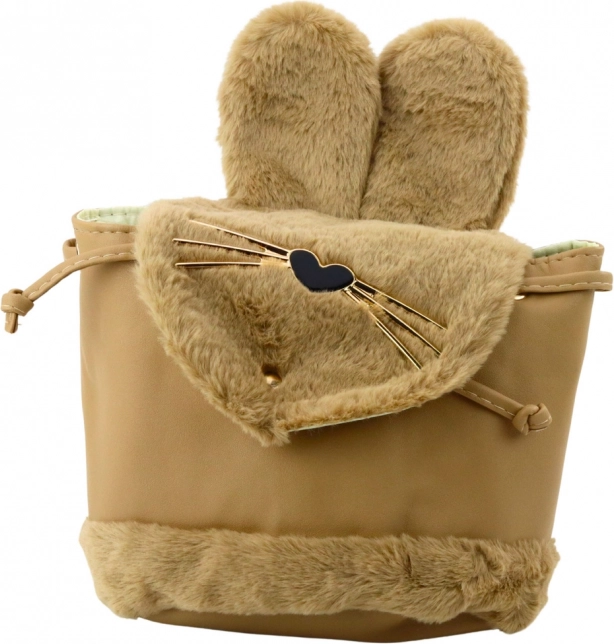 Detský plyšový batoh s nastaviteľným popruhom béžový 22cm 4L