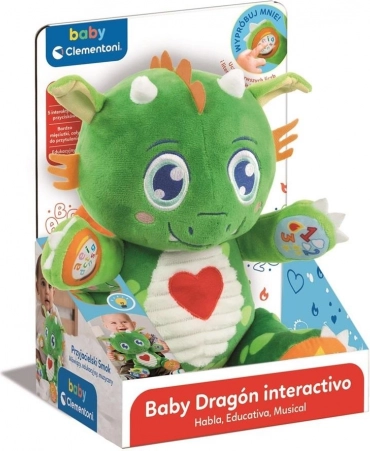 Clementoni baby priateľský dráčik – interaktívna plyšová hračka
